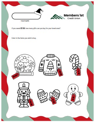 Shopping Challenge Coloring Page