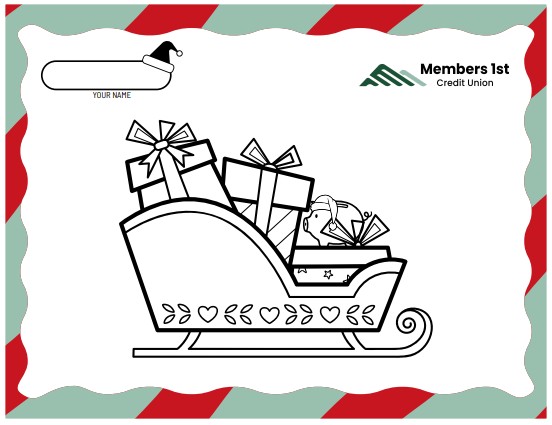 Christmas Sleigh Coloring Page