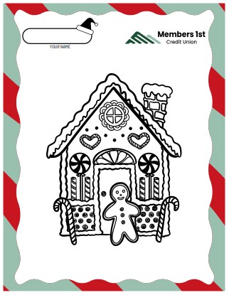 Ginger bread house Coloring Page