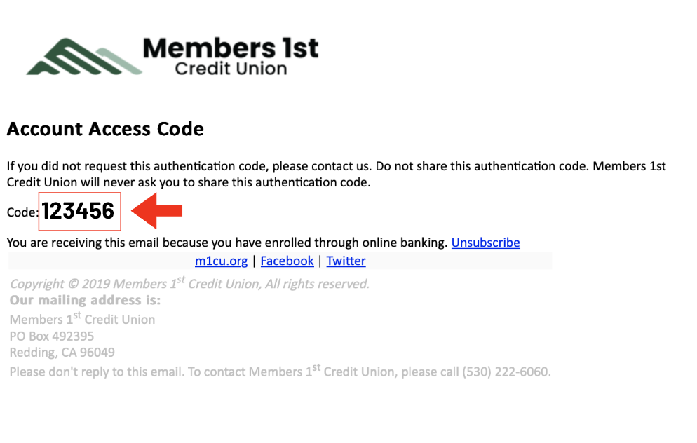 account access code email preview