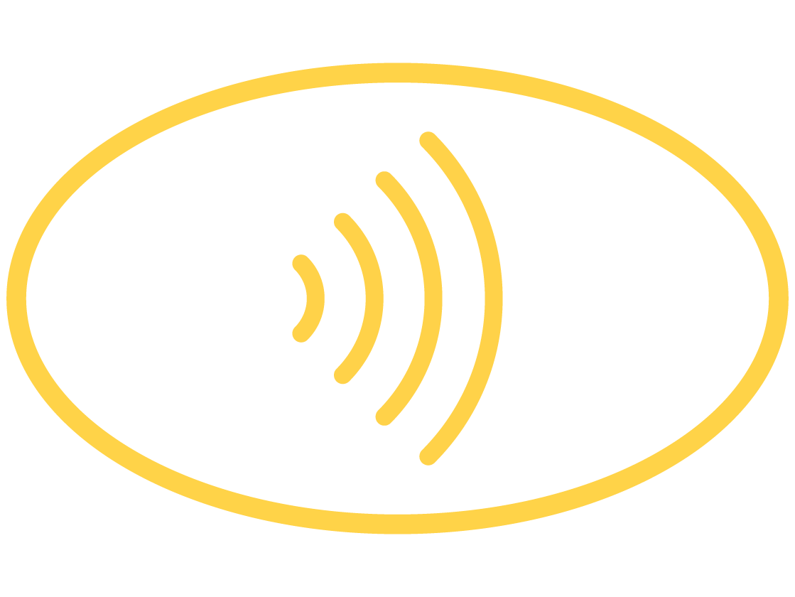 Contact free debit card wave icon