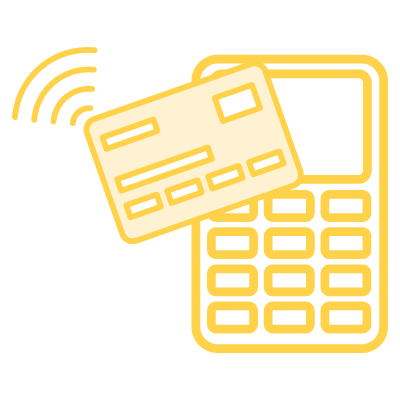 Contactless card tapping a credit card terminal