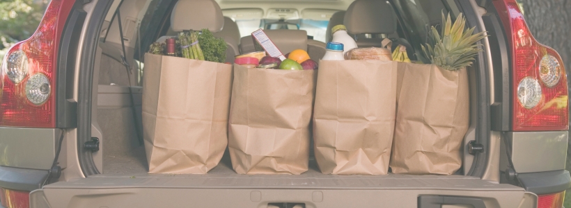 Four bags of groceries