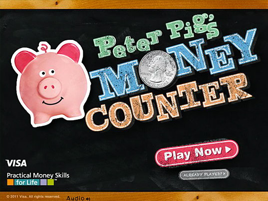 Screen shot of the Peter Pig's Money Counter game